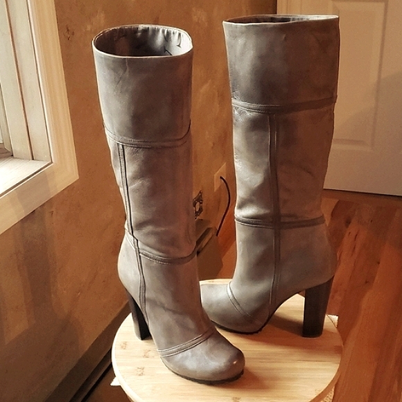 Luca Stefani Luxury Leather Pull-on Boots Color Coffee Only Tried On Store New - Picture 3 of 8